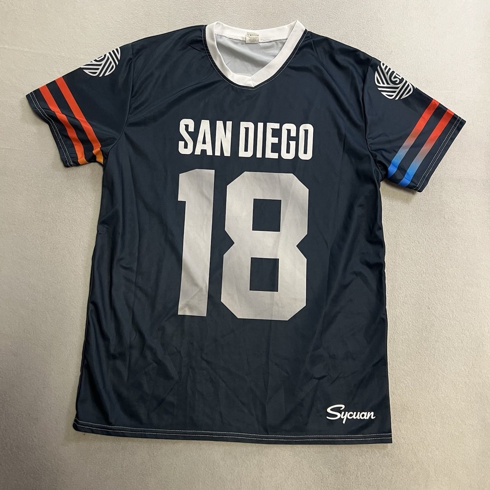 San Diego FC Football Style Jersey Adult Size XL SDFC #18 SGA Blue MLS Soccer